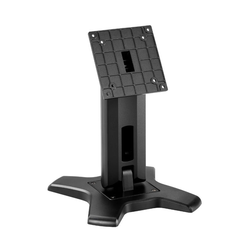 ARES-2424X is a desk stand compatible with 75x75 mm / 100x100 mm VESA patterns. It can tilt -2° (down) ~ +180° (up) and screens up to 21.5" - ARES-2424X