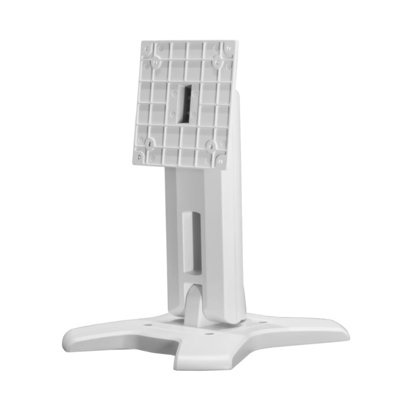ARES-2424X is a desk stand compatible with 75x75 mm / 100x100 mm VESA patterns. It can tilt -2° (down) ~ +180° (up) and screens up to 21.5" - ARES-2424X