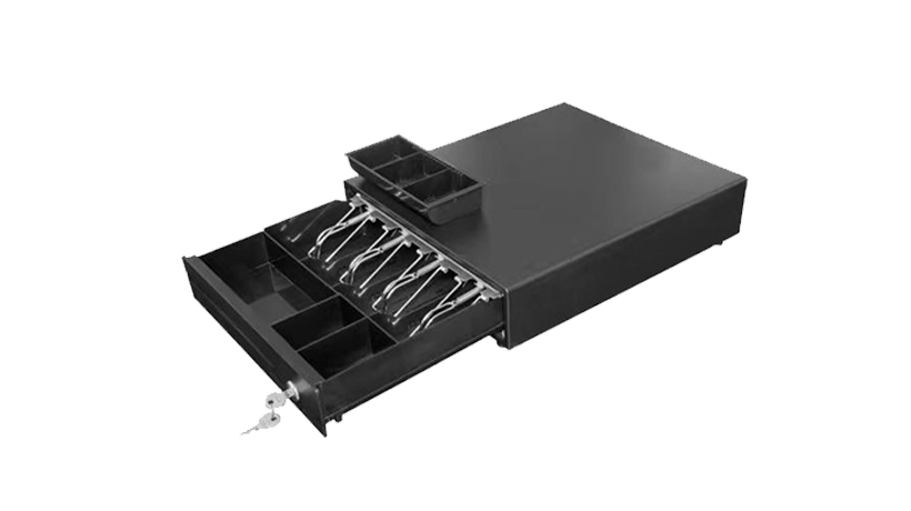 Cash drawer with 4 bill slots and 5 coin trays - URP-CD335-B020